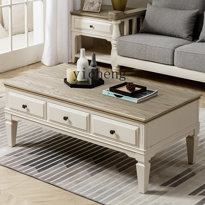 XL Solid Wood Coffee Table Living Room Full Suite Simple Tea Table Small Apartment