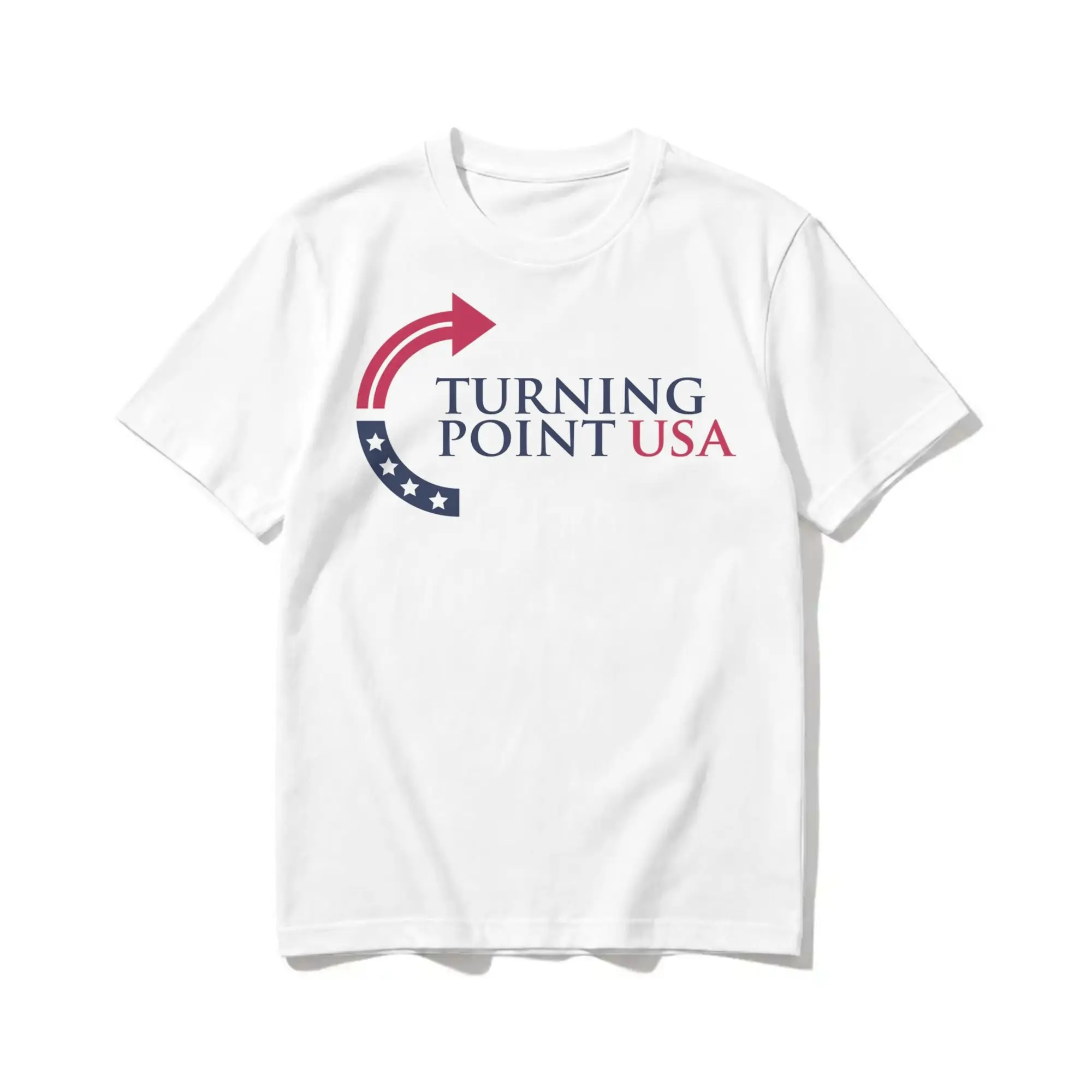 Retro Turning Point USA Charlie Kirk T Shirt Men's Crewneck Short Sleeve Clothes  100%Cotton Summer TopsTops