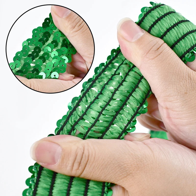 2/5M 45mm Sequin Rubber Bands Lace Trim Elastic Band Dresses Clothes Decoration Trimmings Stretch Laces DIY Sewing Accessories