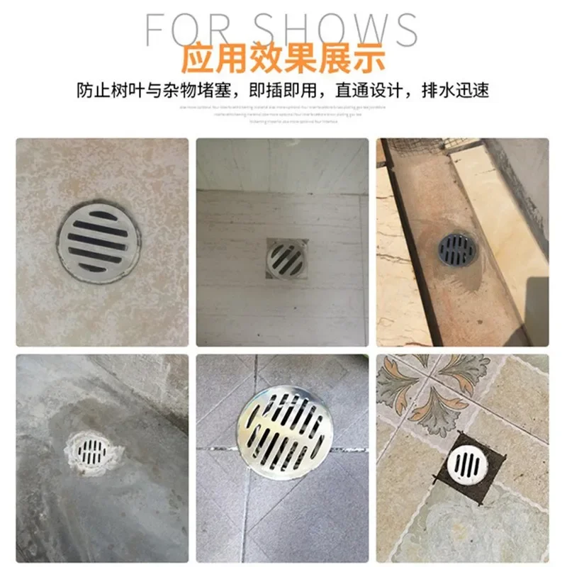 304 Stainless Steel Balcony Roof Round Large Displacement Anti-blocking Floor Drain Outdoor Rain Bucket Drainage Floor Drain