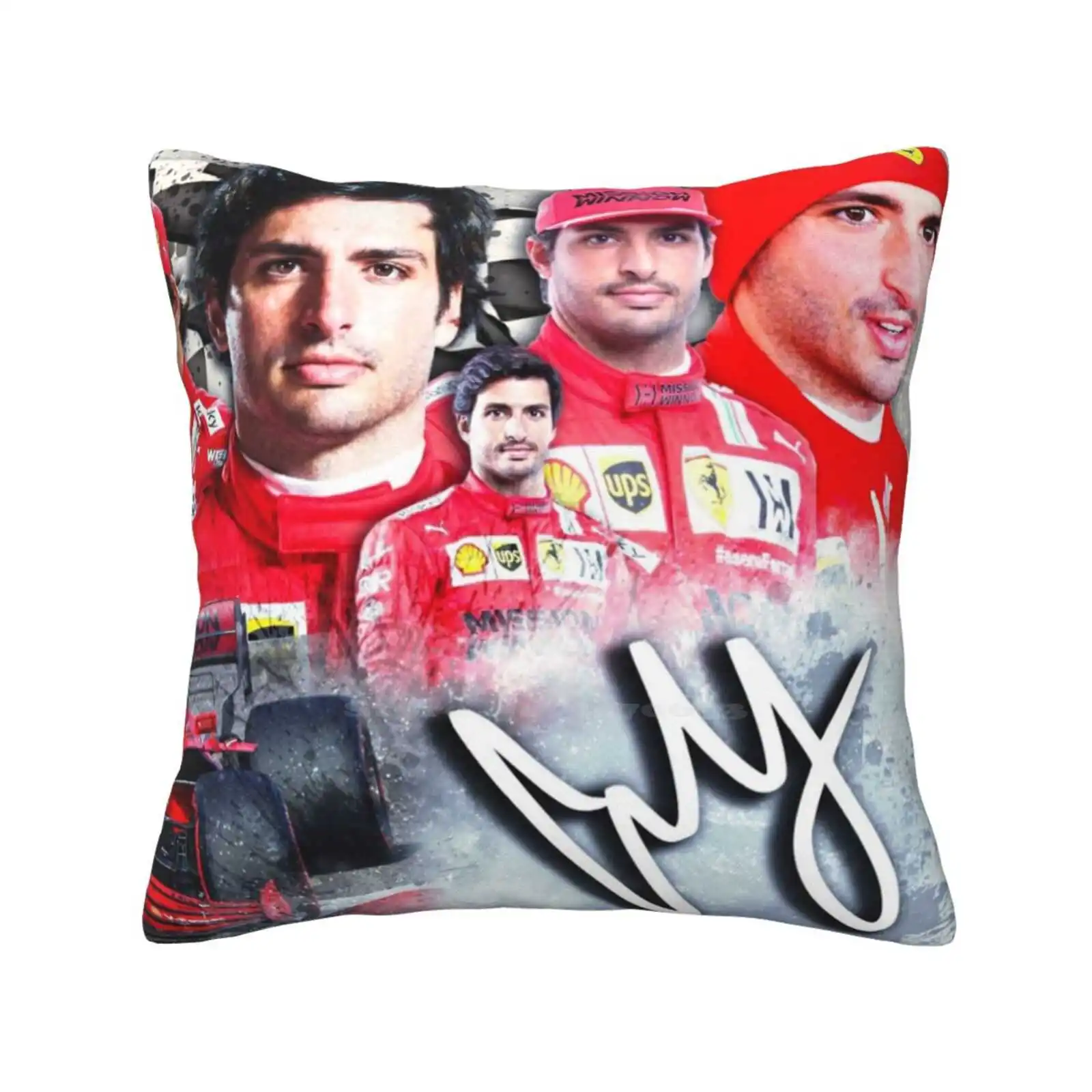 Carlos Sainz Pillowslip Pillowcase Carlos Sainz Motorsport Drivers Drivers Autographed Signed Motor Racing Drivers