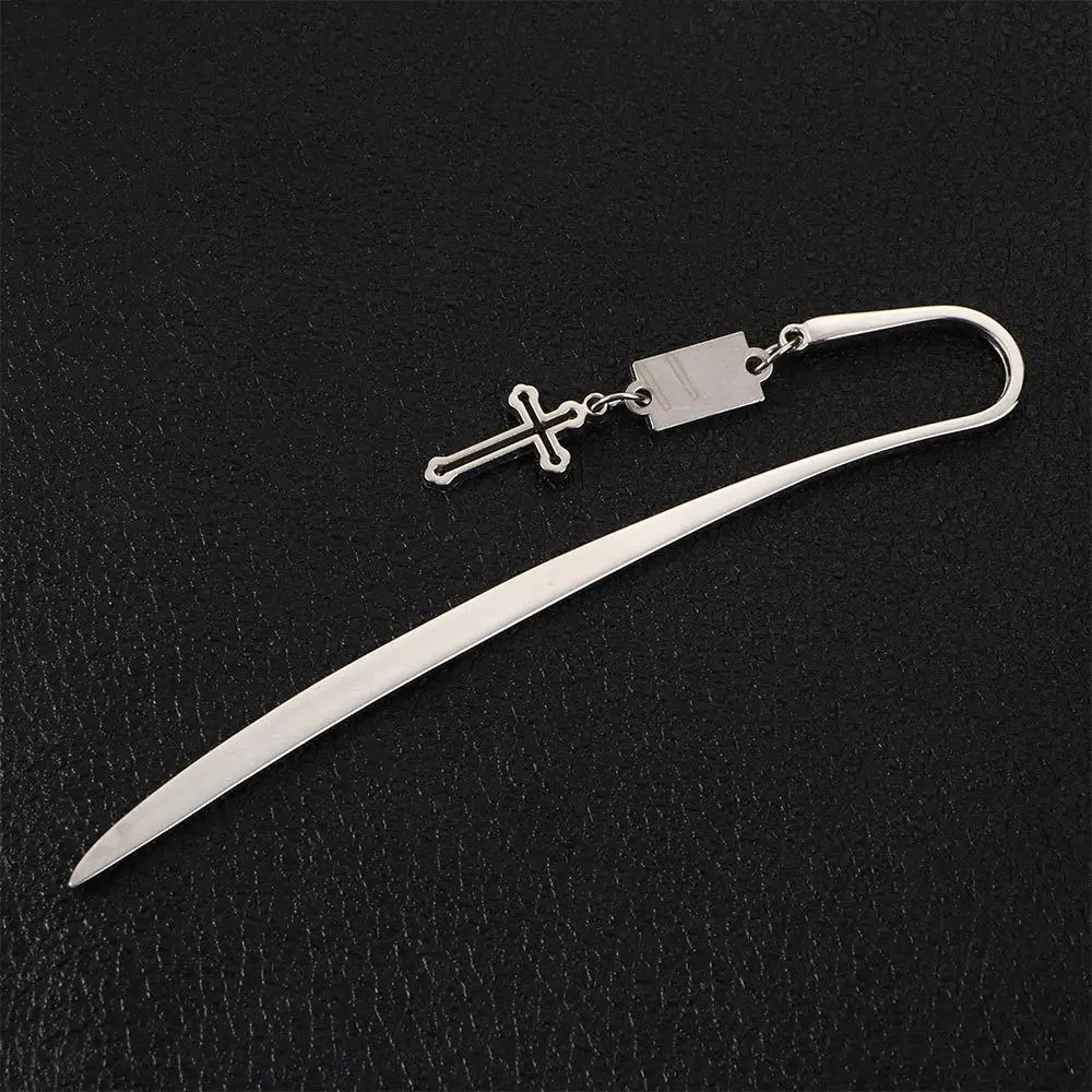 ギフトオープンレタースティックツール学校オフィス装飾クロスブックマーク金属ブックマークレターオープナークロスペンダントブックマーク