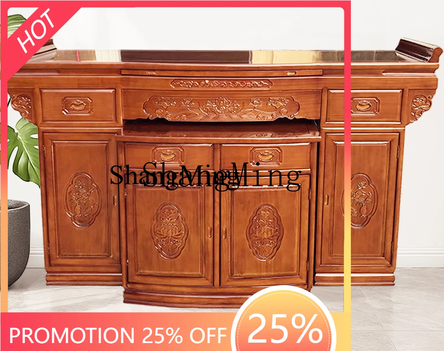 

FG красивый стол для благовоний, домашний блестящий стол, современный семейный стол для благовоний из цельного дерева, новые китайские благовония для зала