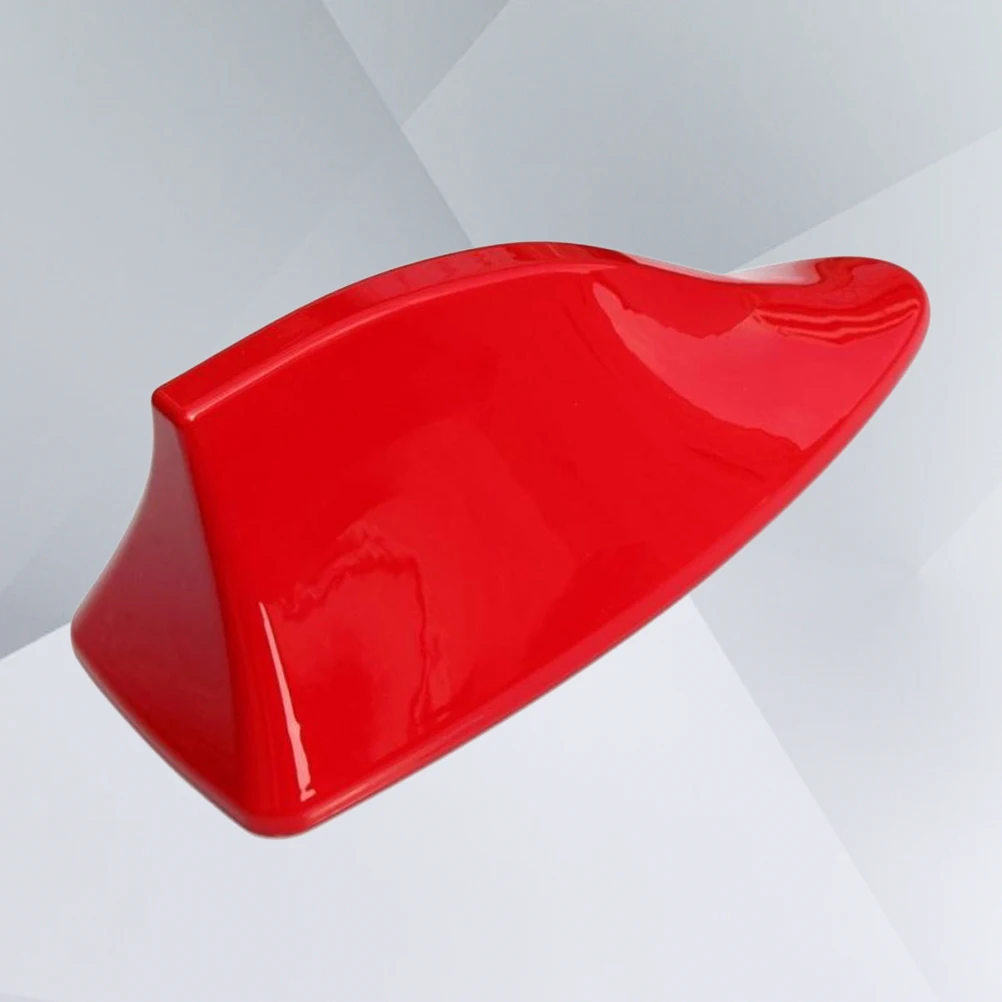 Antena de rádio universal à prova d'água para carro, antena decorativa de telhado de barbatana de tubarão com fm/função (vermelho)