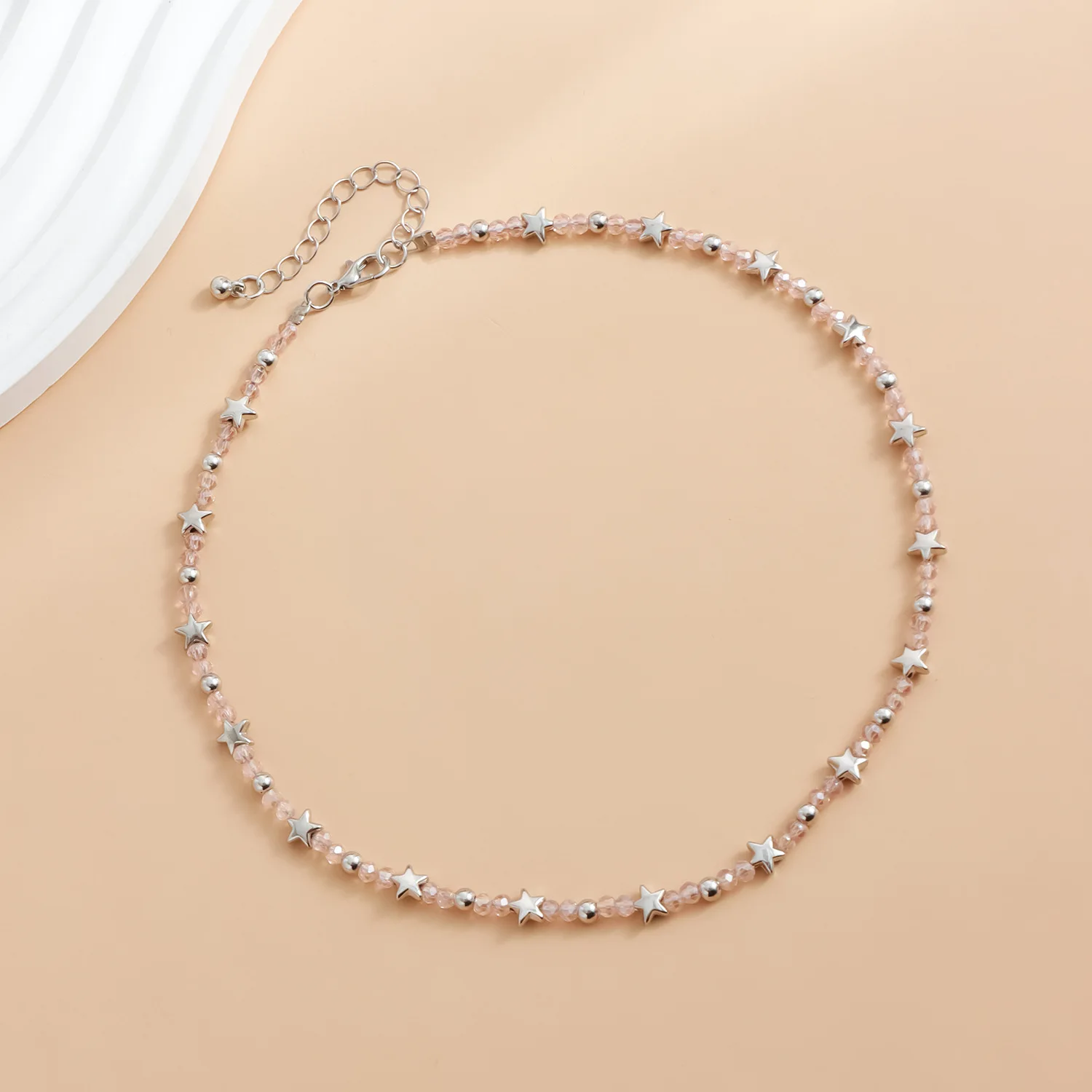 Sweet, cool, spicy girl style star bead necklace, personalized short style, niche design, collarbone chain