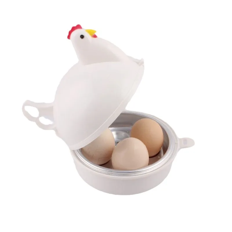 Chicken Shape Microwave Egg Cooker Egg Boiler Steamer 4 Eggs Capacity Poacher Soft, Medium, Hard-Boiled Egg Quick Breakfast