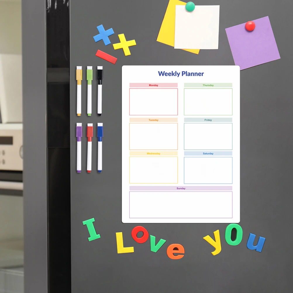 

Magnetic Message Board 1PC Dry Erase Writing Schedule ganizer for Fridge Reusable Smooth Planning Board for Home