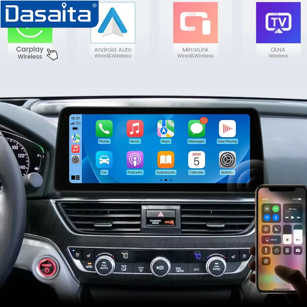 

Dasaita G12 for Honda Accord 10th 2018-2021 Qualcomm 665 12.3" QLED Screen Carplay Android Auto Radio Multimedia Car Stereo