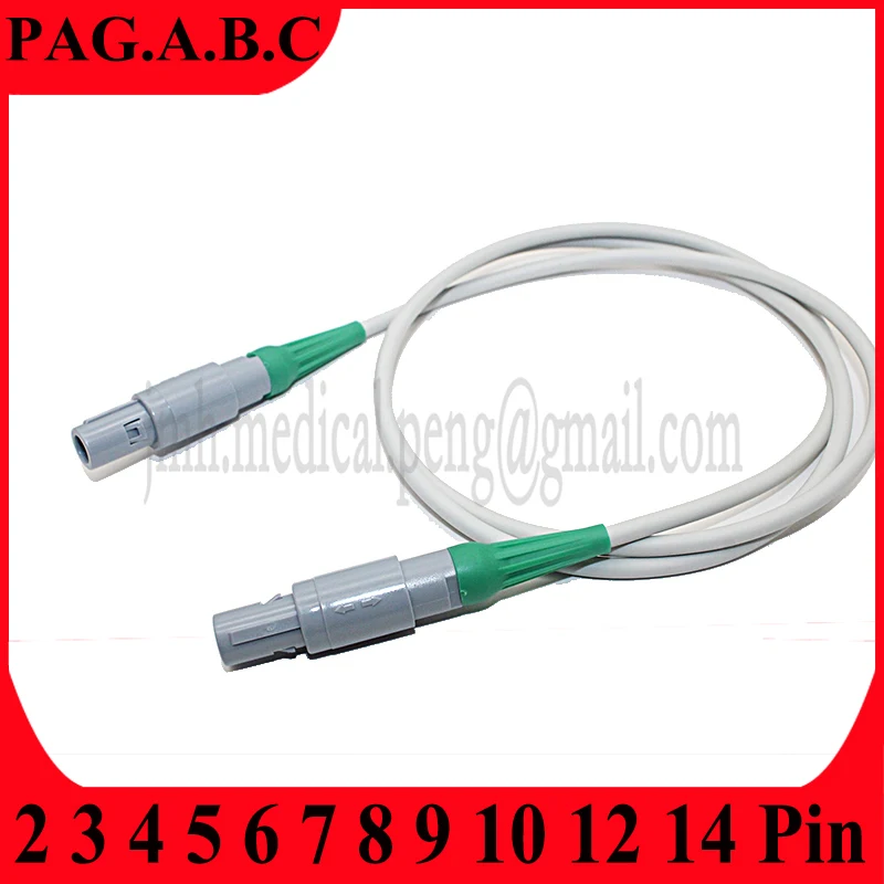 PAG PAA PAB PAC 1P 2 3 4 5 6 7 8 9 10 14Pin Medical Plastic Round Male Plug Cable Assemble Connector 0 40 60 80 Degree Two Key