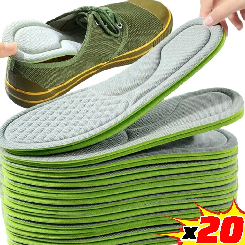 2/20Pcs New Memory Foam Orthopedic Insoles for Shoes Sports Absorbs Sweat Soft Antibacterial Men Women Unisex Shoe Accessories