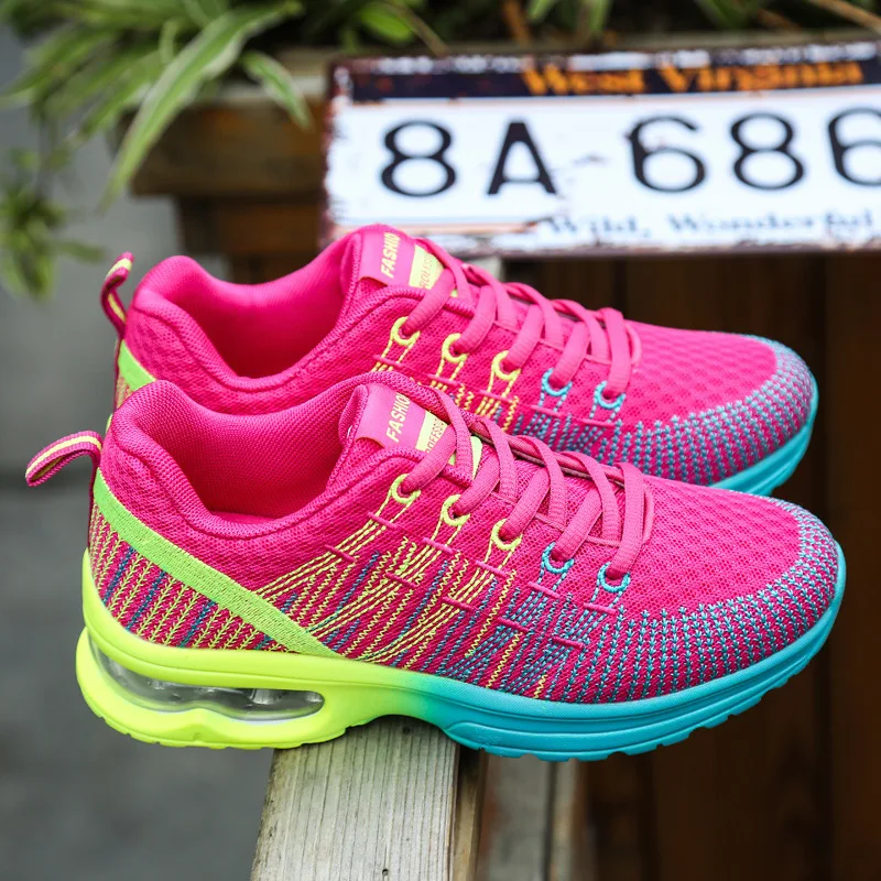 Women's Woven Mesh Sports Shoes Spring Autumn Fashionable Breathable Casual Running Outdoor Trendy