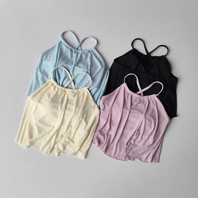Sexy Mesh-Sportweste für Damen mit Kreuzträgern, Yoga-Tanktop, Fitness-Camisole-BH für Fitnessstudio und Laufsport – Detail 2