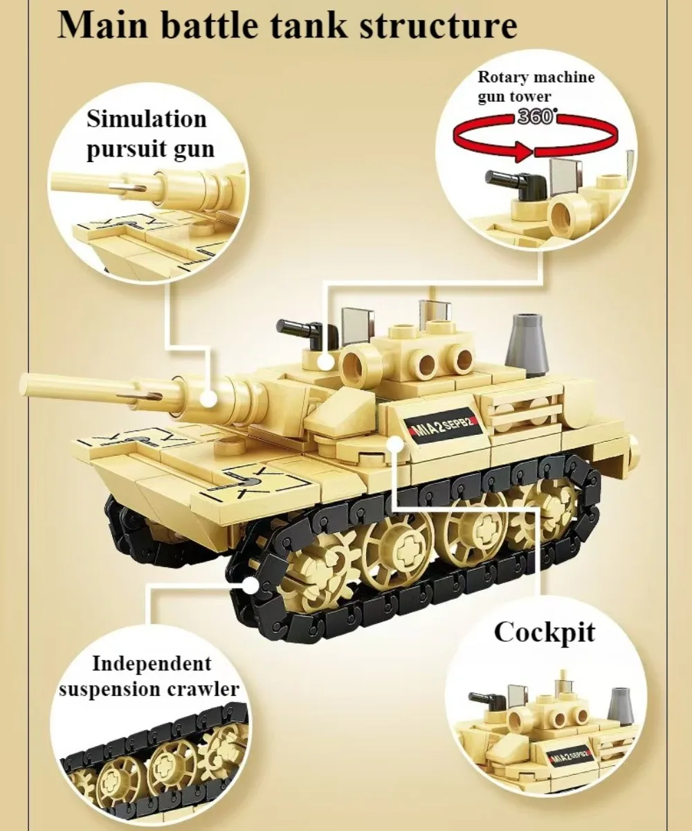 The New DIY Small-particle Military Building Block Toy A Sci-fi Tank Assembly Model Makes An Ideal Holiday Gift for Boys