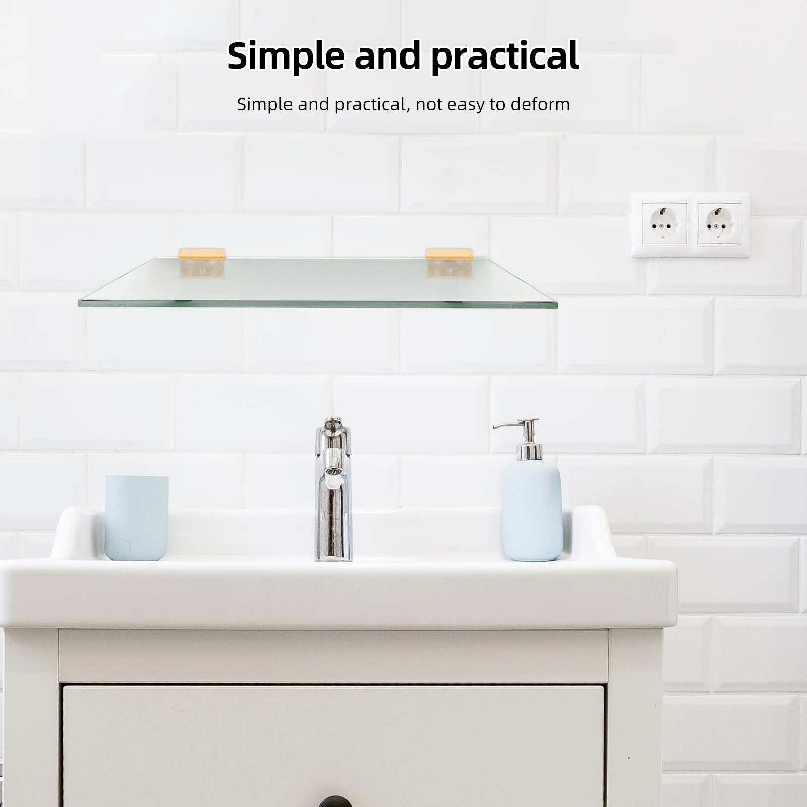 

10Pcs Durable Square Glass Shelf Brackets U Shaped Support 6mm-12mm Bathroom Kitchen Living Room Countertop Brackets