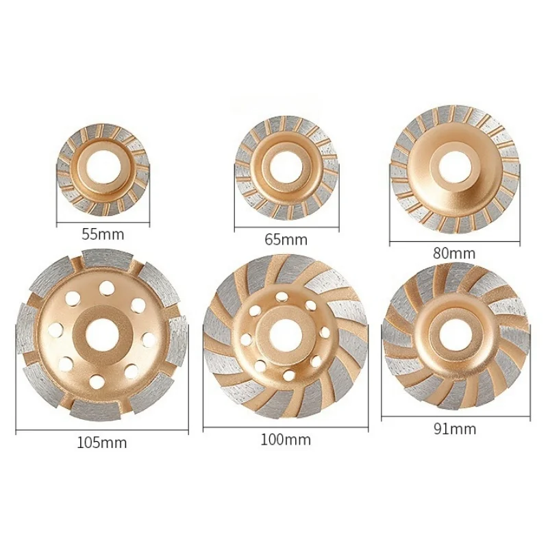 1PC 55/65/80/91/100/105MM Diamond Grinding Wheel Turbo Grinding Wheel Disc Angle Grinder Disc for Concrete Granite Marble Stone