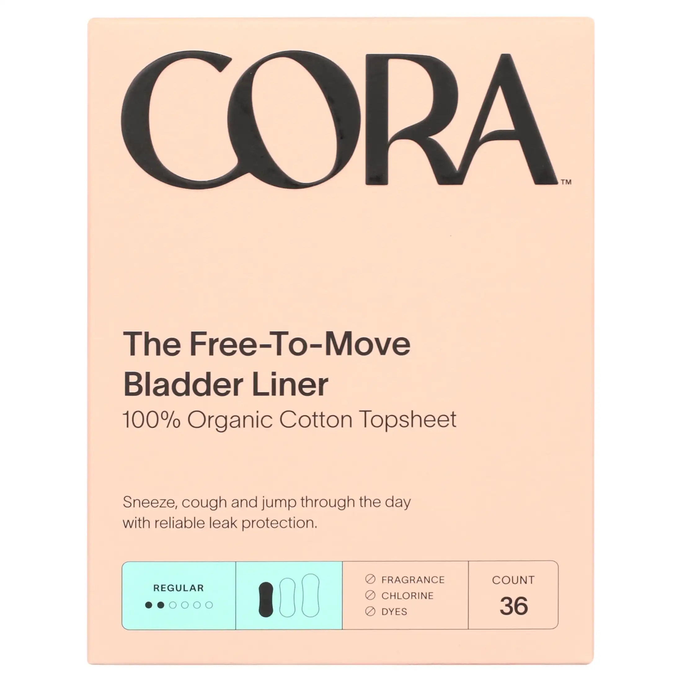 

100% органический хлопок, вкладыши для недержания мочевого пузыря, обычная длина (36 шт.)