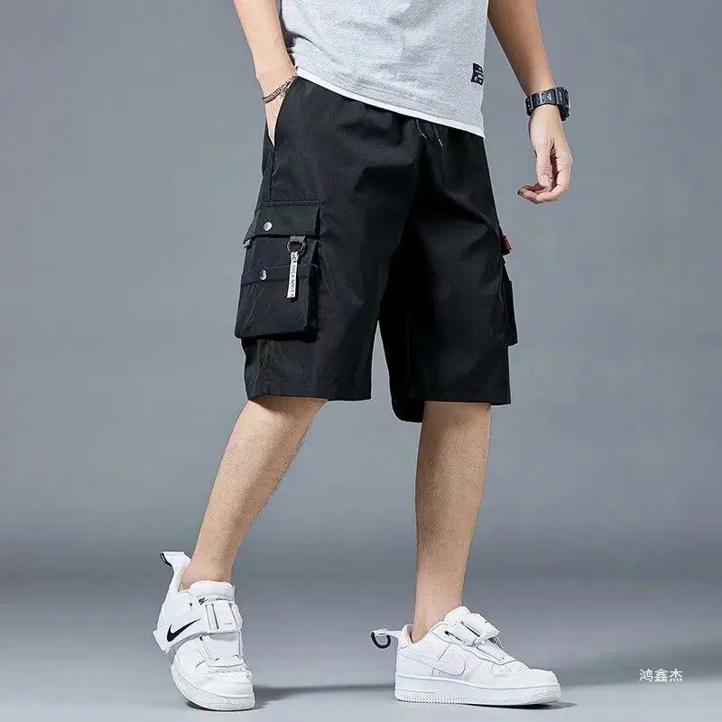 

Cargo shorts men's summer loose casual pants ins Korean version of the trend men's pants hip hop multi-pocket quarter pants