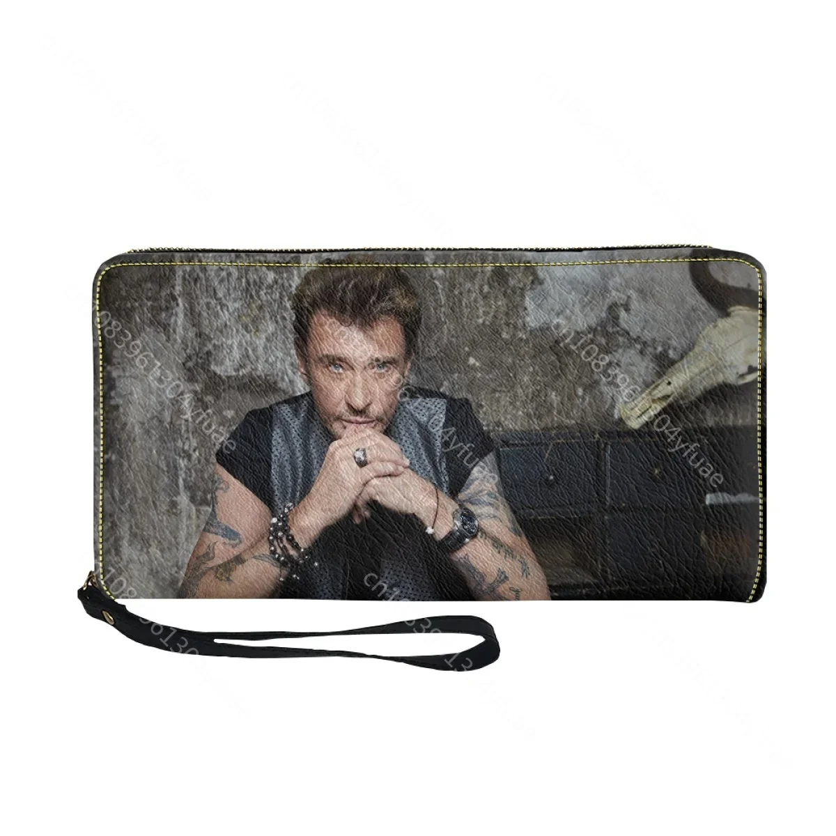 Johnny Halyday Print Custom Fan Gifts Luxury PU Leather Long Zipper Wallets Travel Coin Purses for Women Men Fashion Card Holder