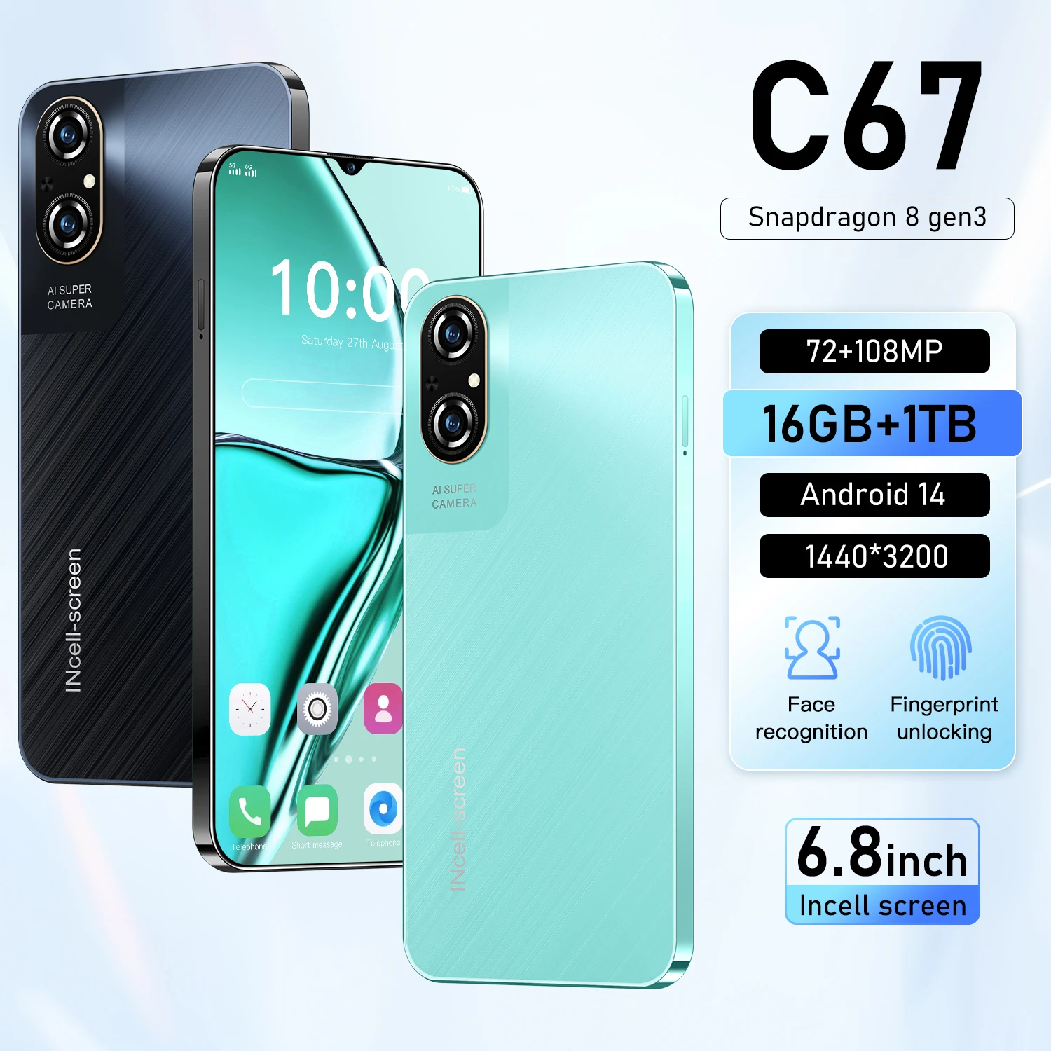 Original C67 Smartphone 5G Android 6.8