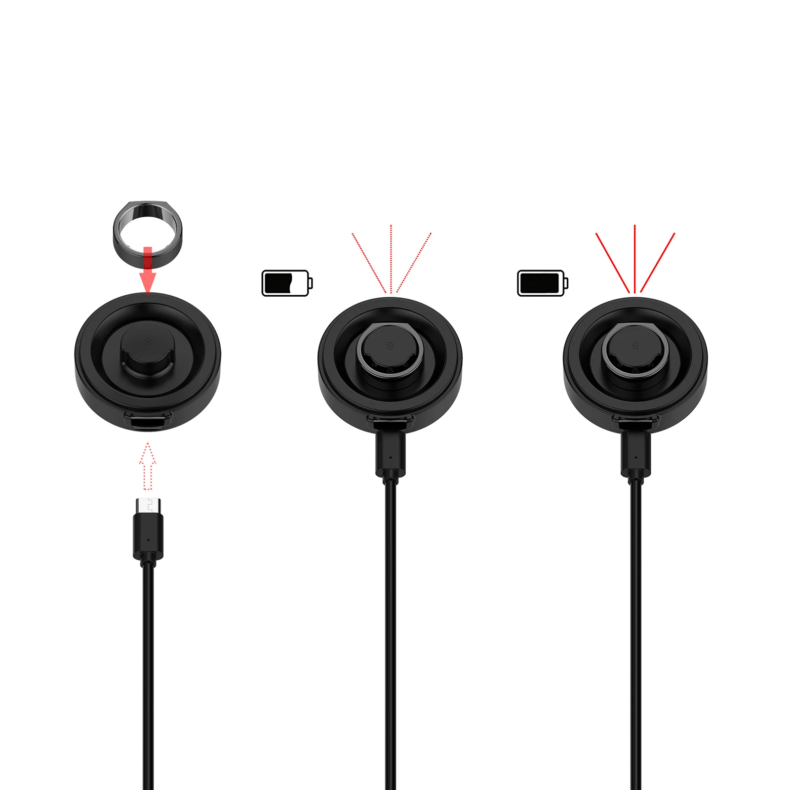 

Портативная компактная зарядная док-станция с кабелем USB-C, совместимая с Oura Ring Gen3