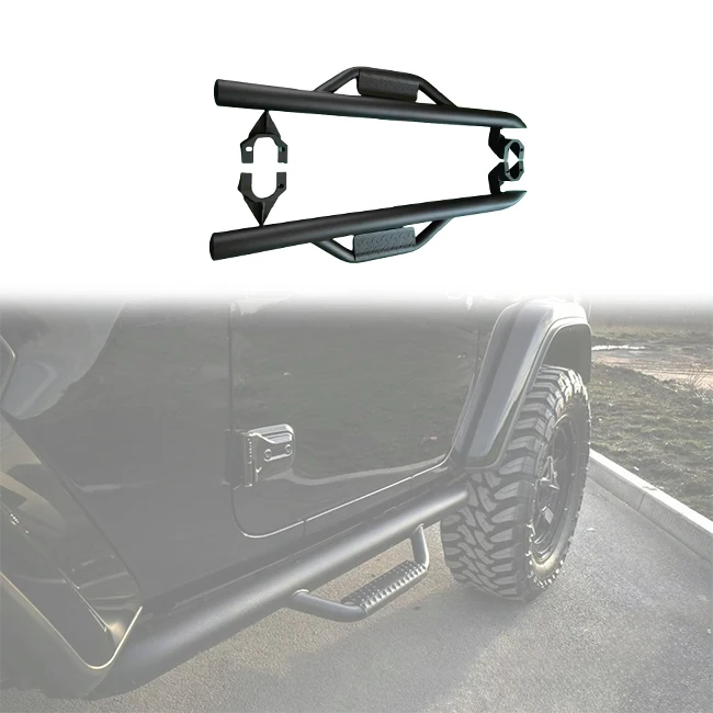 4x4 2/4 Door Steel Pedal Side Running Board Step Luxury Car Accessory Jeep Wrangler JL 2018+ Offroad-Black Easy