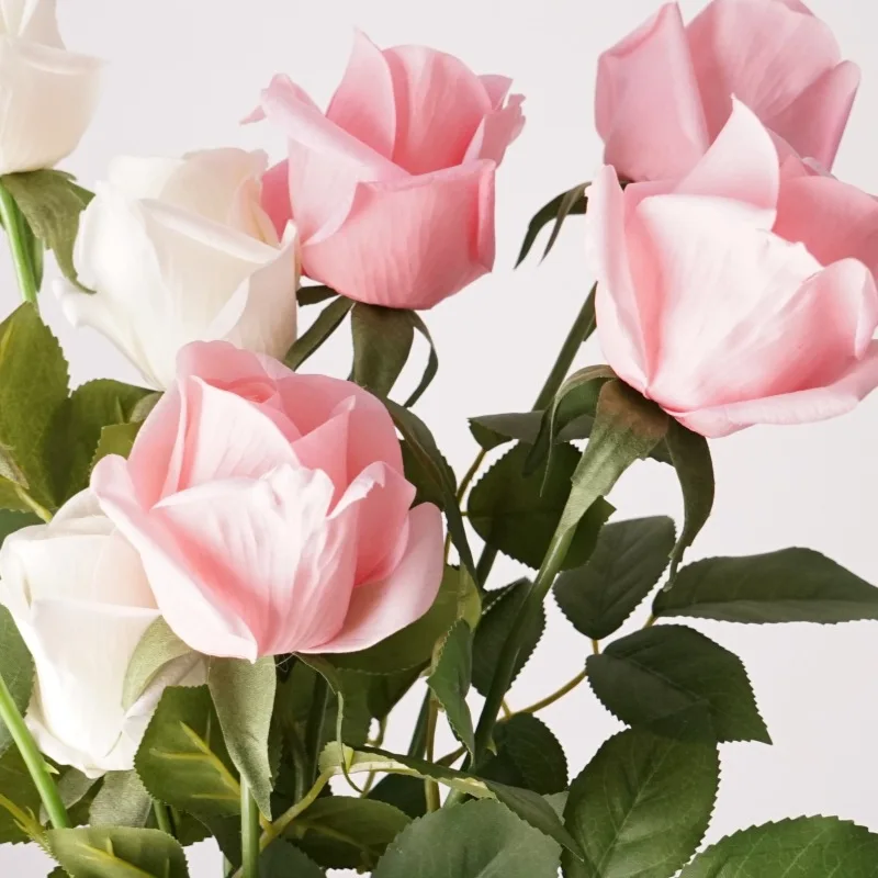 10 Stück Feuchtigkeitsspendende Künstliche Rosen, Echt Aussehende Rosen, Brautstrauß, Hochzeitsdekoration, Blumenarrangement, Party- und Heimdekoration – Detail 7
