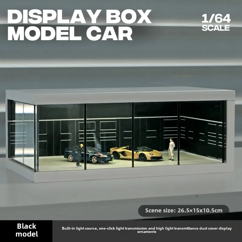 Collector 1/64 Car Model Storage Display Box Small Garage Scene Acrylic Car Showroom Parking Lot Kids Xmas Gift Toys for Boys