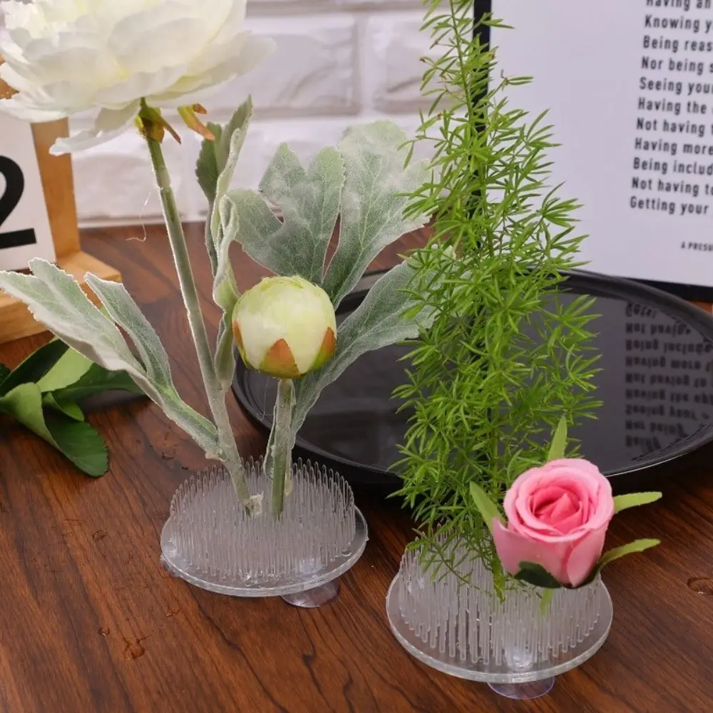 1/3 قطعة حامل جذع ايكيبانا الشفاف مقاوم للماء قاعدة ترتيب دائري لتقوم بها بنفسك دعامة تثبيت الزهور للمزهريات تصميم الأزهار