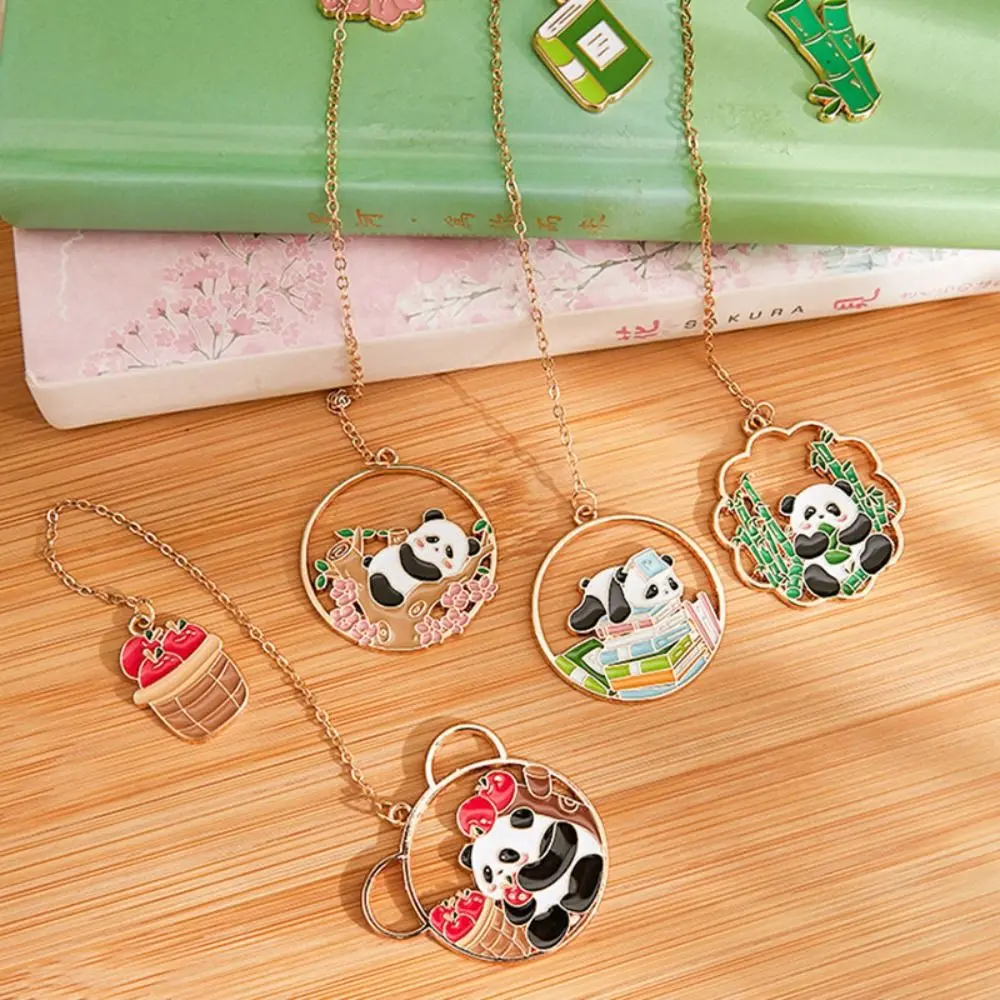 Creative zinc alloy cartoon panda Bookmark cartoon panda Metal panda Bookmark mental Reading Tool Book Page Marker Student