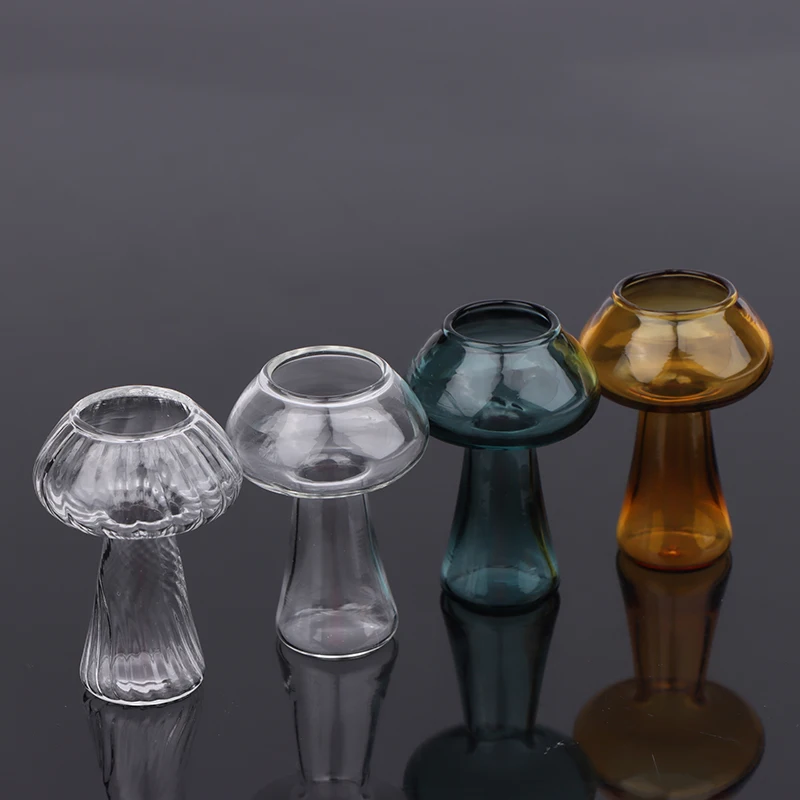 Creative Mushroom Shaped Glass Vase Ornaments Dollhouse Mini Glass Bottles DollHouse Flower Arrangement Decora DIY Accessories