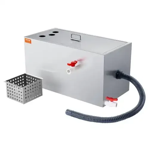 

Commercial Grease Trap, 25 LBS Grease Interceptor, Top Inlet Interceptor, Under Sink Stainless Steel Grease Trap