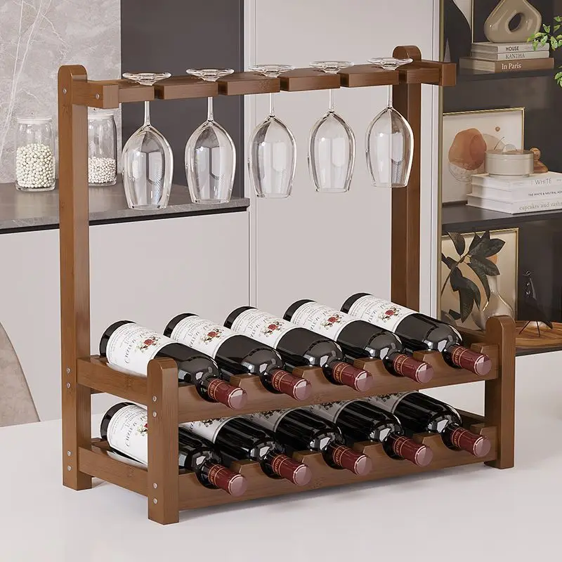 

Durable Wine rack Solid wood wine rack Shelf Living room wine cabinet Display cabinet holder