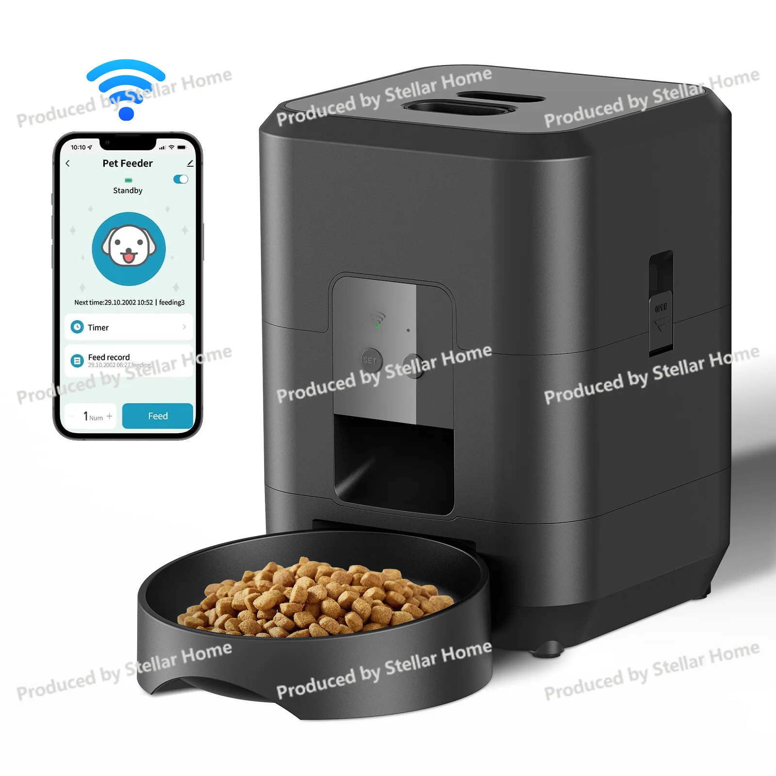 2L Pet Automatic Feeder Cat and Dog Video Button WiFi Feeder, Labelable
