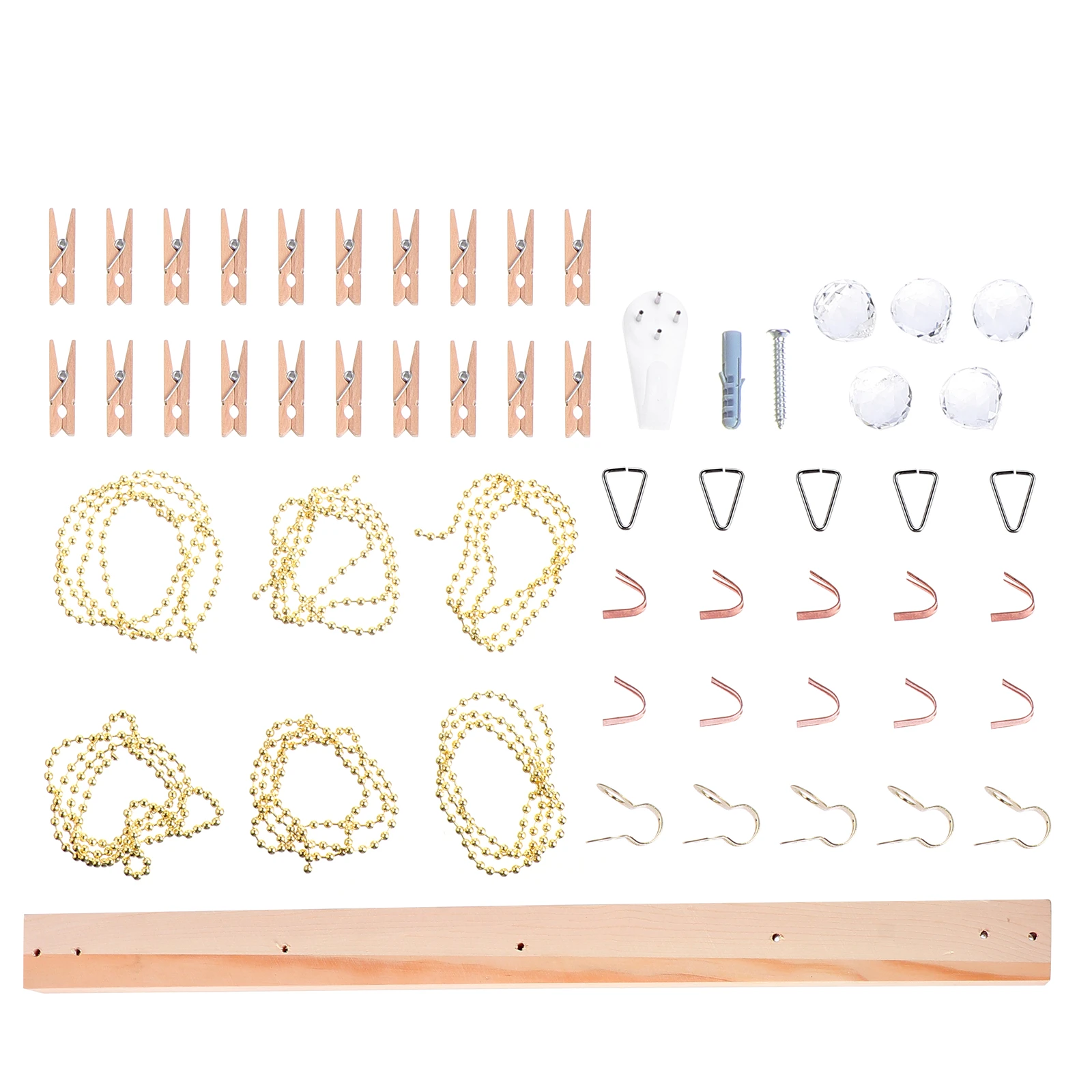 

Wooden Photo Wall Hanging Photo Display 20 Clips Cotton Thread Wall Hanging Holder Room Kitchen Office Birthday