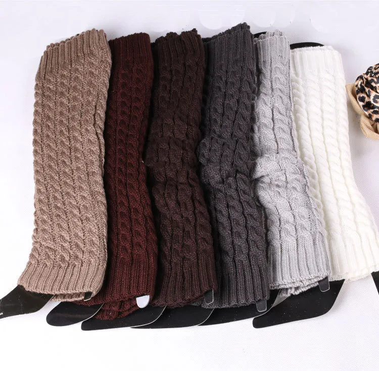 Autumn Winter Women\'S Fashion Warm Knitted Crochet Long Boots Socks Thickened Thick Wool Socks Casual Versatile Warm Leg Covers