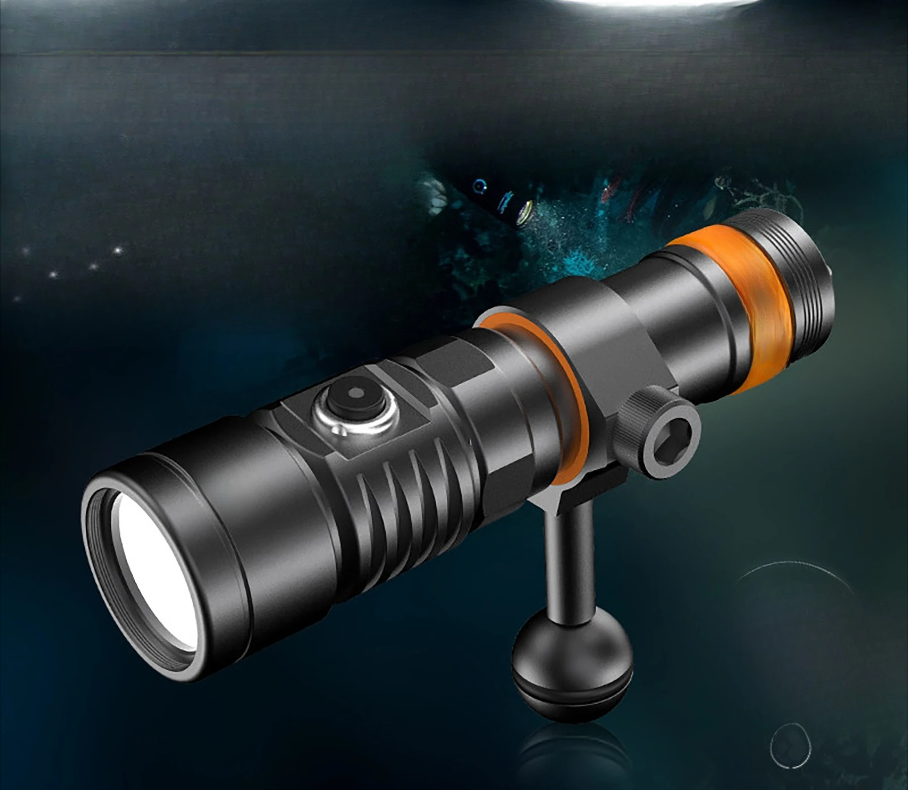 Diving flashlight underwater photography fill light 120 ° three-color floodlight