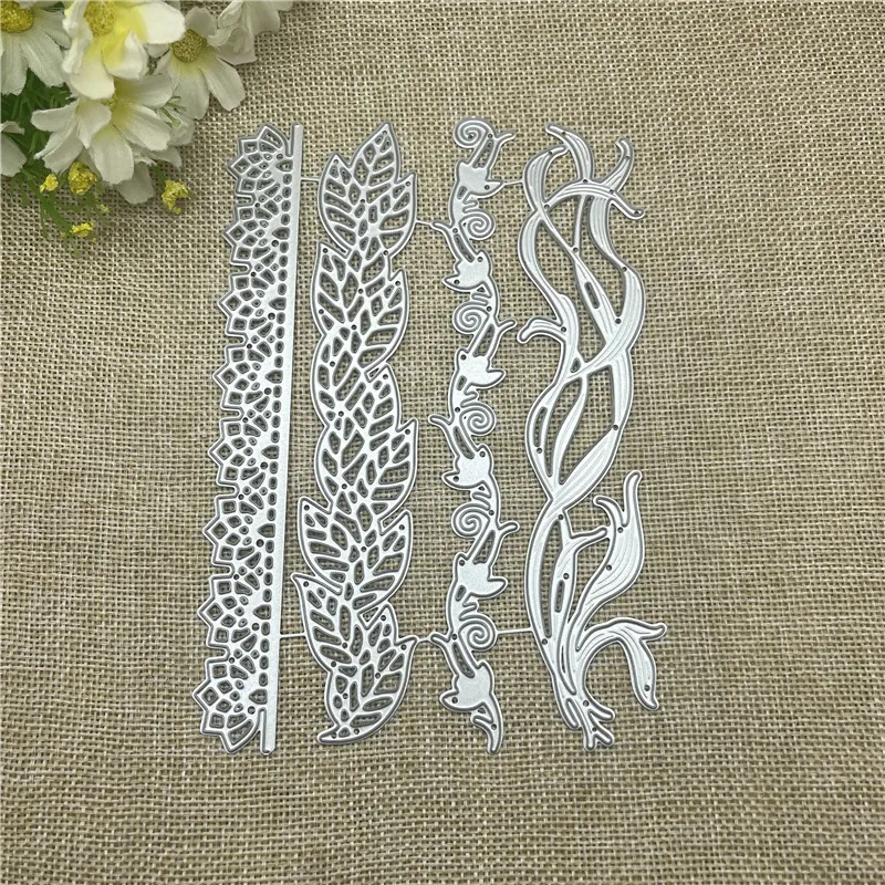 4PCS Vintage Lace Border Cards Dies Metal Cutting Dies Stencils For DIY Scrapbooking Decorative Embossing Handcraft Template