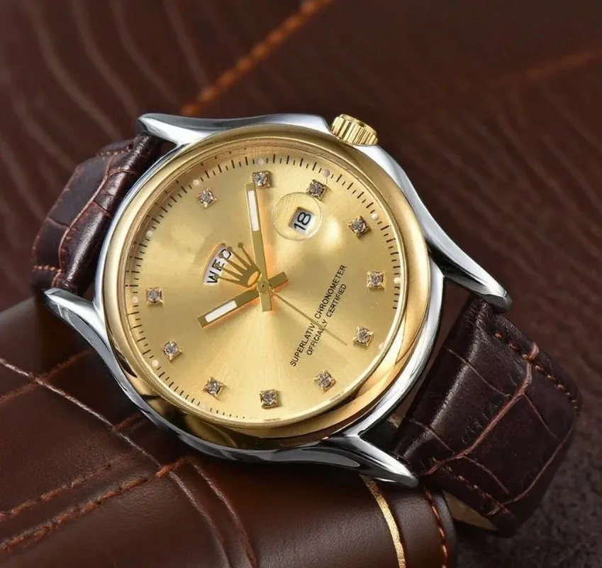 ​ ​ 2025 ساعة أوتوماتيكية فاخرة للرجال كريستال الياقوت 100 متر مقاومة للماء من الفولاذ المقاوم للصدأ عرض تاريخ الحركة الميكانيكية