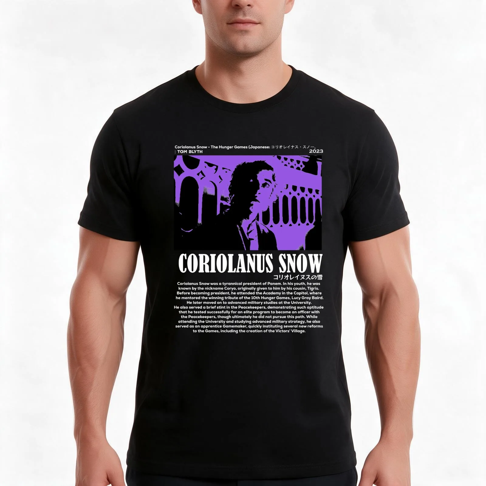 Coriolanus Snow - TOM BLYTH T-Shirt, Summer Casual Cotton Tee, Oversized Streetwear Tops, Vintage Graphic Print, 100% Cotton