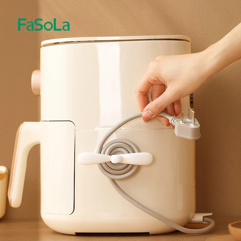 FaSoLa 2Pcs Creative Cord Winder Drill-Free Power Cord Plug Hook Holder Cable Organizer Storage Rack