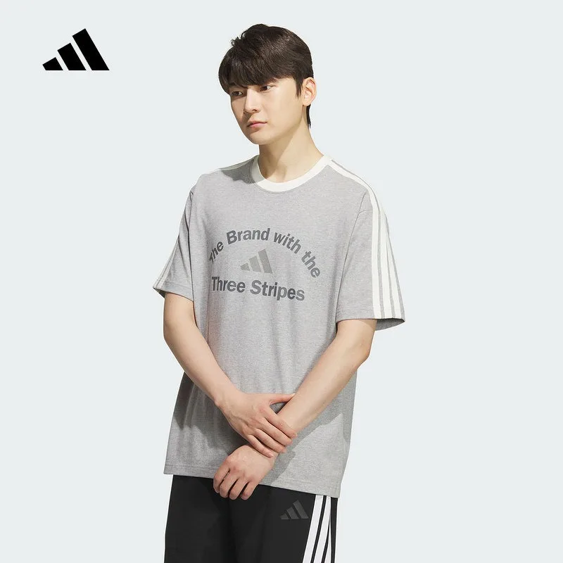 

Adidas Sports Style Three Stripes Half-sleeved Men's LOOSE FIT Short-sleeved T-shirt KF2479