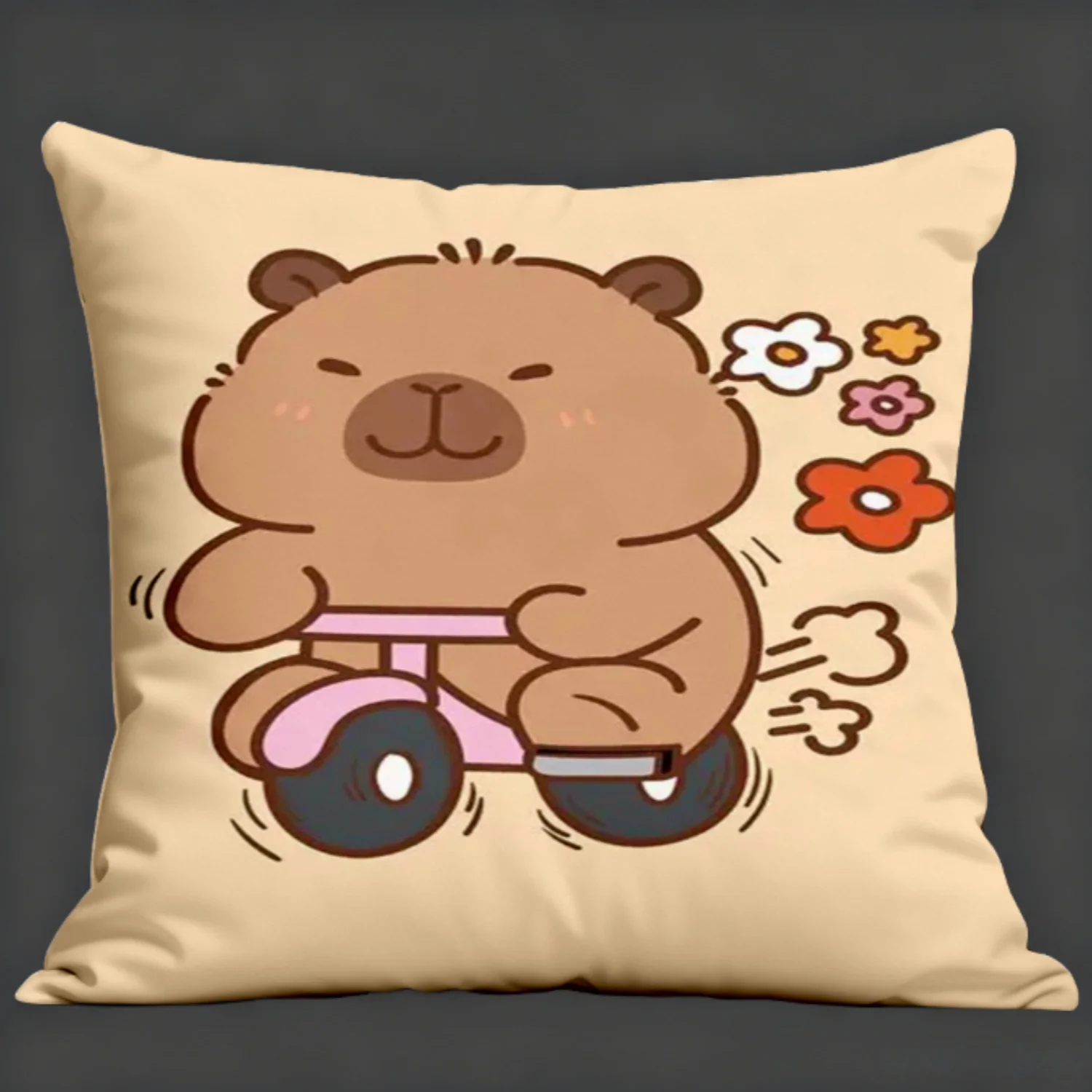 غطاء وسادة كابيبارا اللطيف بتصميم طباعة مسطحة من نسيج البوليستر، نسيج فائق النعومة وصديق للبشرة #5