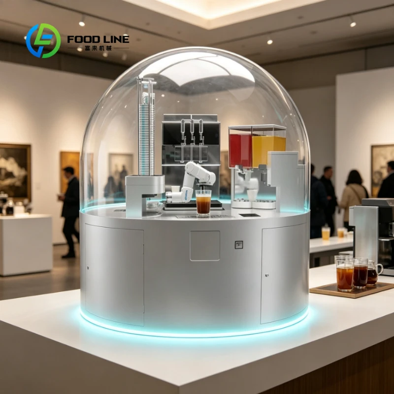 Customized Self Service Smoothie Ice Cream & Milk Tea Vending Machine Robot Fully Automatic Arm Drink Robot Equipment