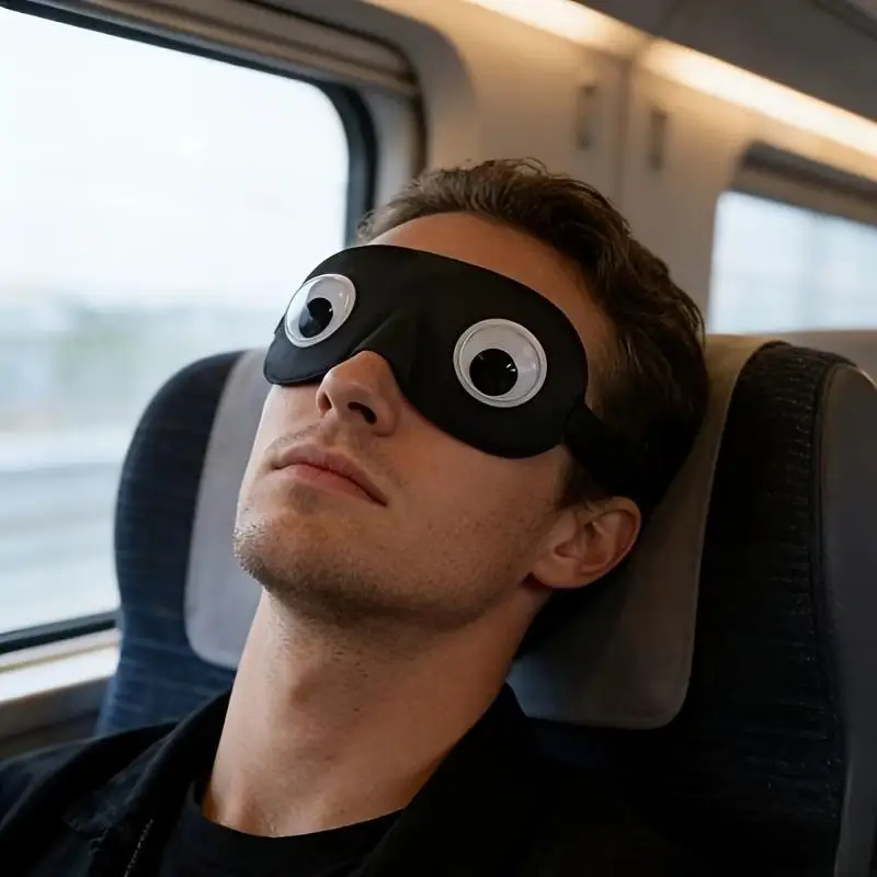 3D Sleep Eye Mask No Eye Pressure Large Moving Space Light Blocking Soft Adjustable Strap for Men Women Night Sleep Nap