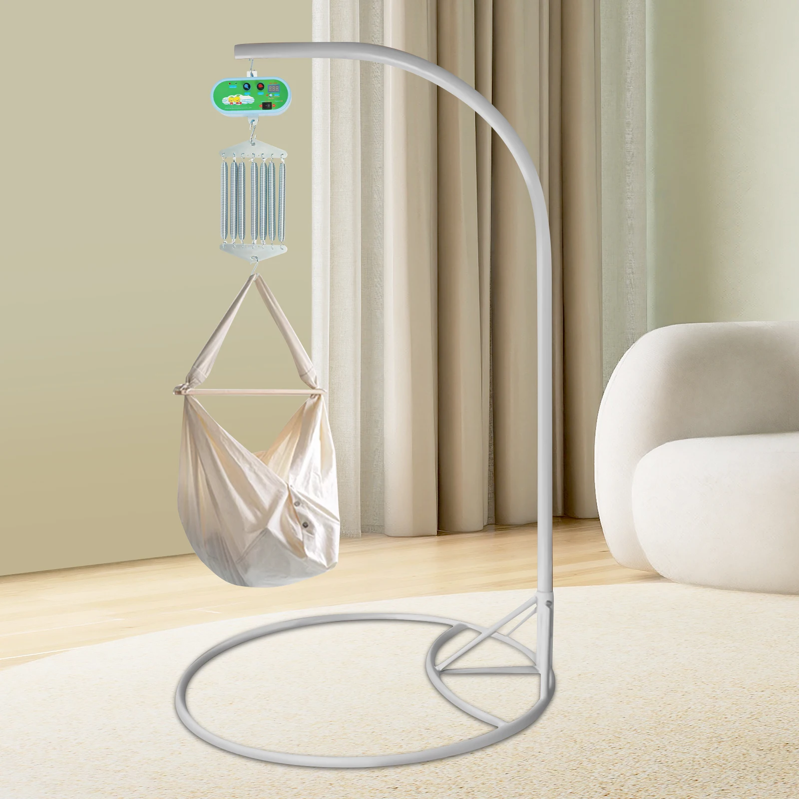 Cuna de bebé de 7 resortes, controlador de columpio eléctrico colgante para bebé, cuna de resorte y hamaca para bebé, capacidad de 20kg