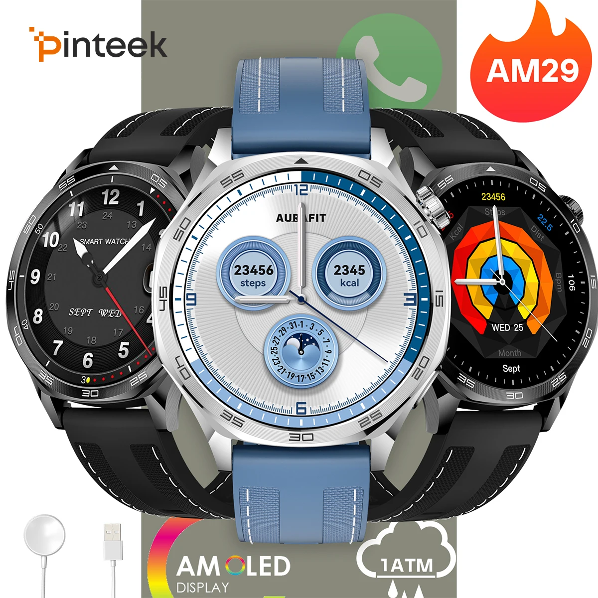 

AURAFIT SmartWatch AM29 Sport Watch for men lady Bluetooth Phone Call SmartWatch DIY watch Faces Waterproof Smart Bracelet