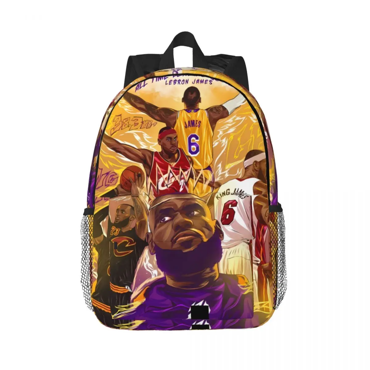 

LeBron-King-James New Fashionable Pattern School Bag Print Lightweight Backpack 15inch