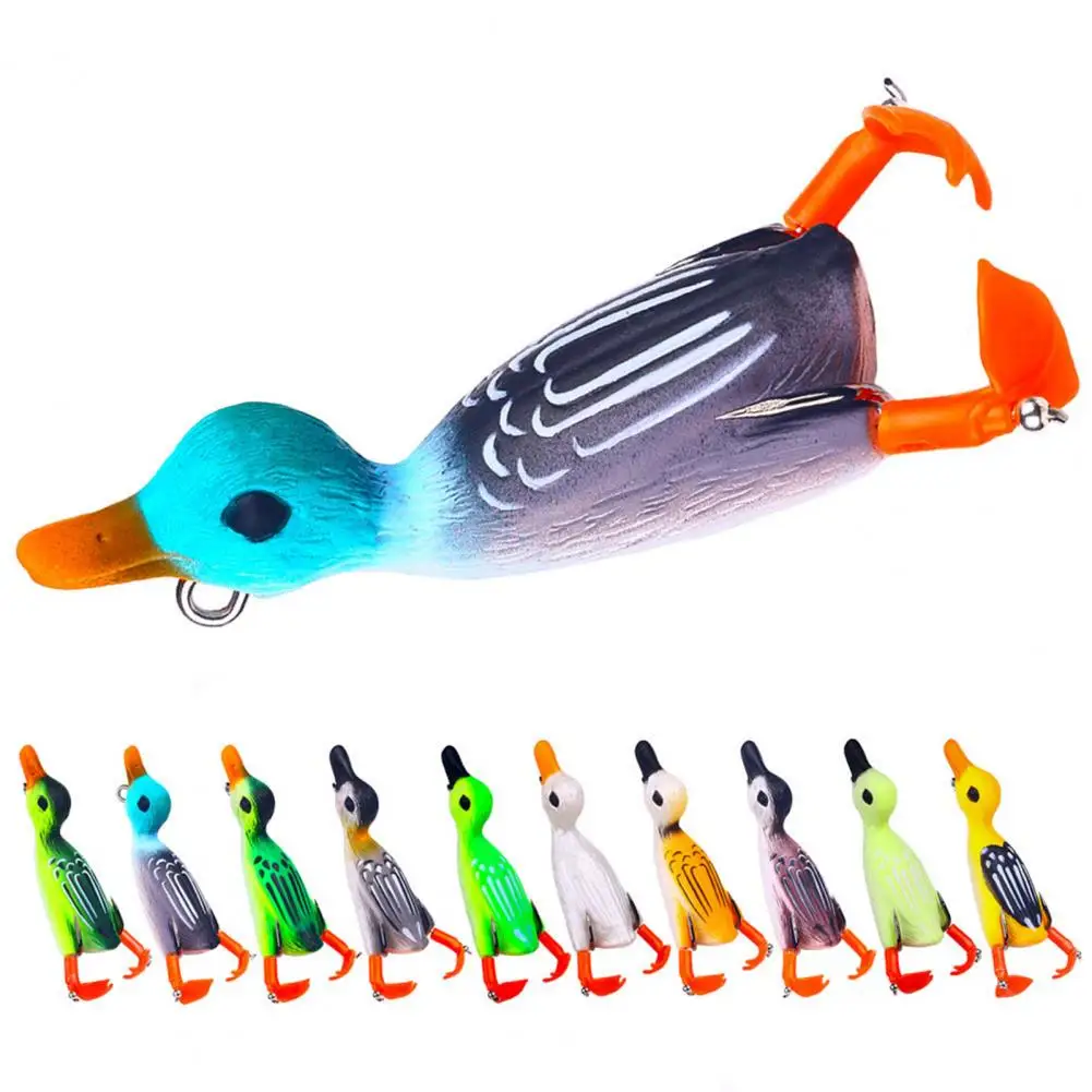 8cm 9.5g 3D Spinner Leg Duck Bait Vivid Vibrant Color Fishing Lure Duckling Floating Plopping Splashing Feet Hard Fishing Tackle