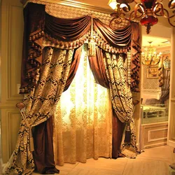 Blackout Canopy Curtain Thick Fashion Christmas Best Quality Luxurious Finished Window Designs Jacquard Luxury Valance Curtains