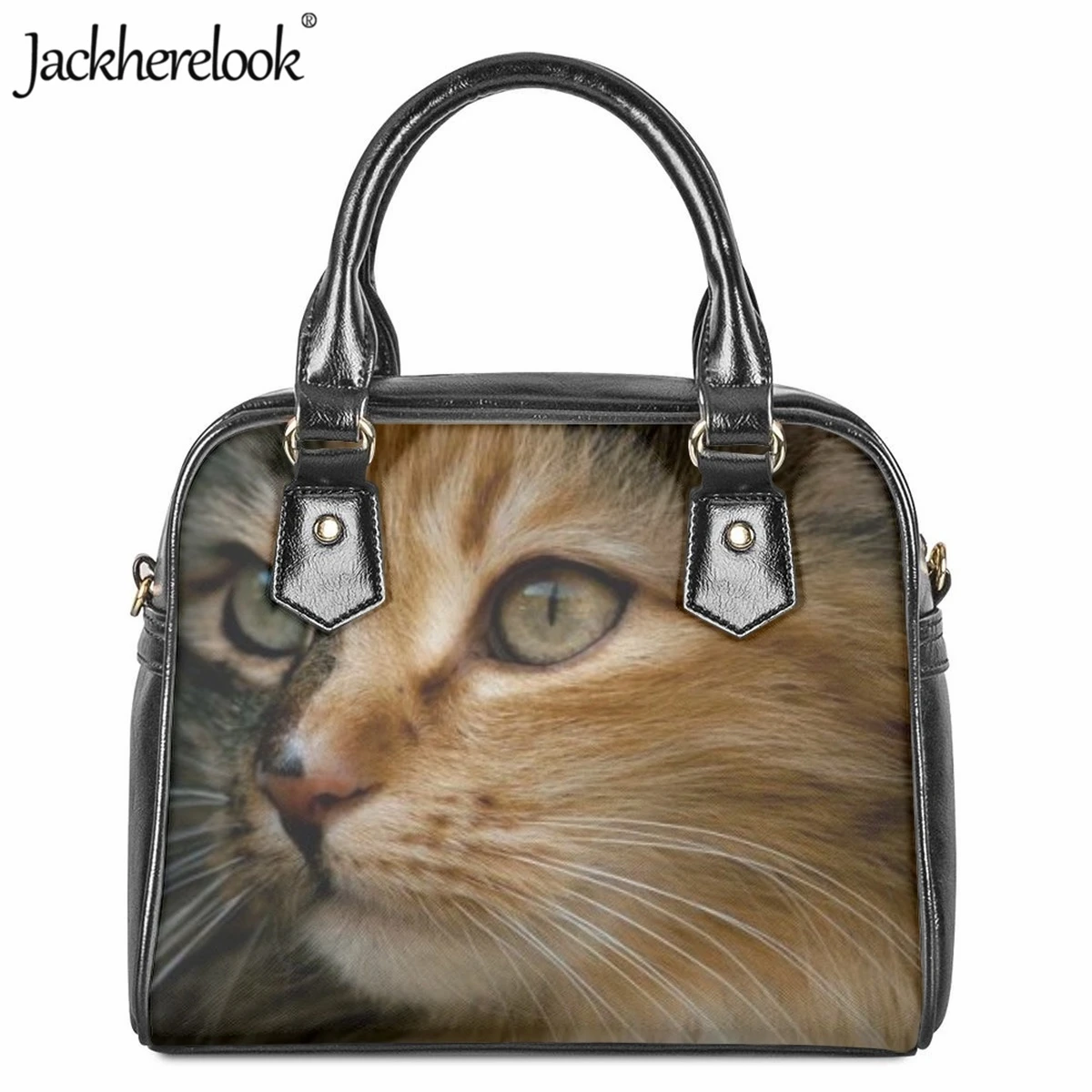 

Jackherelook Messenger Bag for Women Fashion Trend New Kawaii Kitten Print Shoulder Bag Ladies Daily Vintage Shopping Handbags